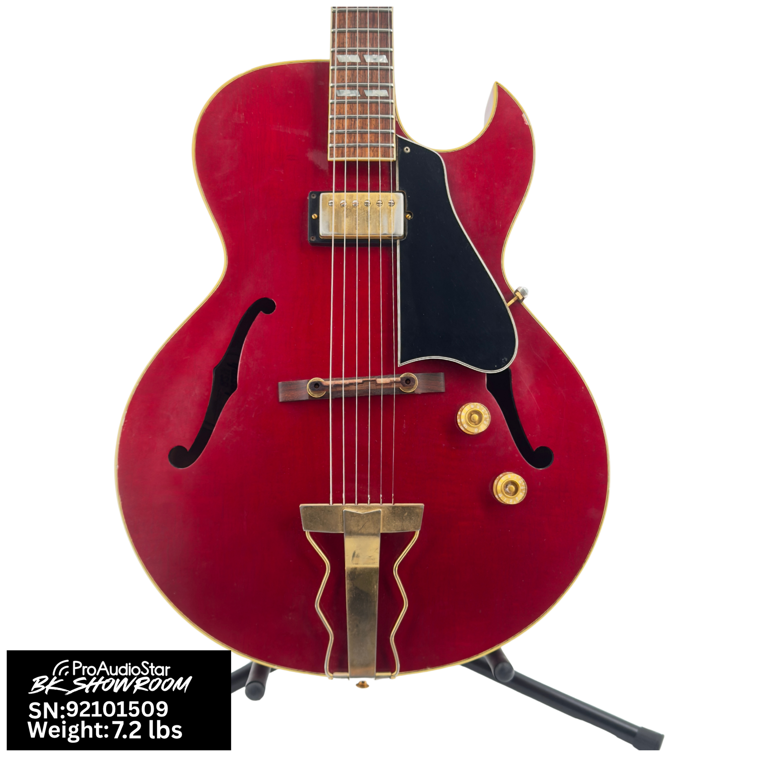 Image of Used Gibson 1991 Herb Ellis ES-165 Archtop Hollow Body - Cherry Red w/OHSC