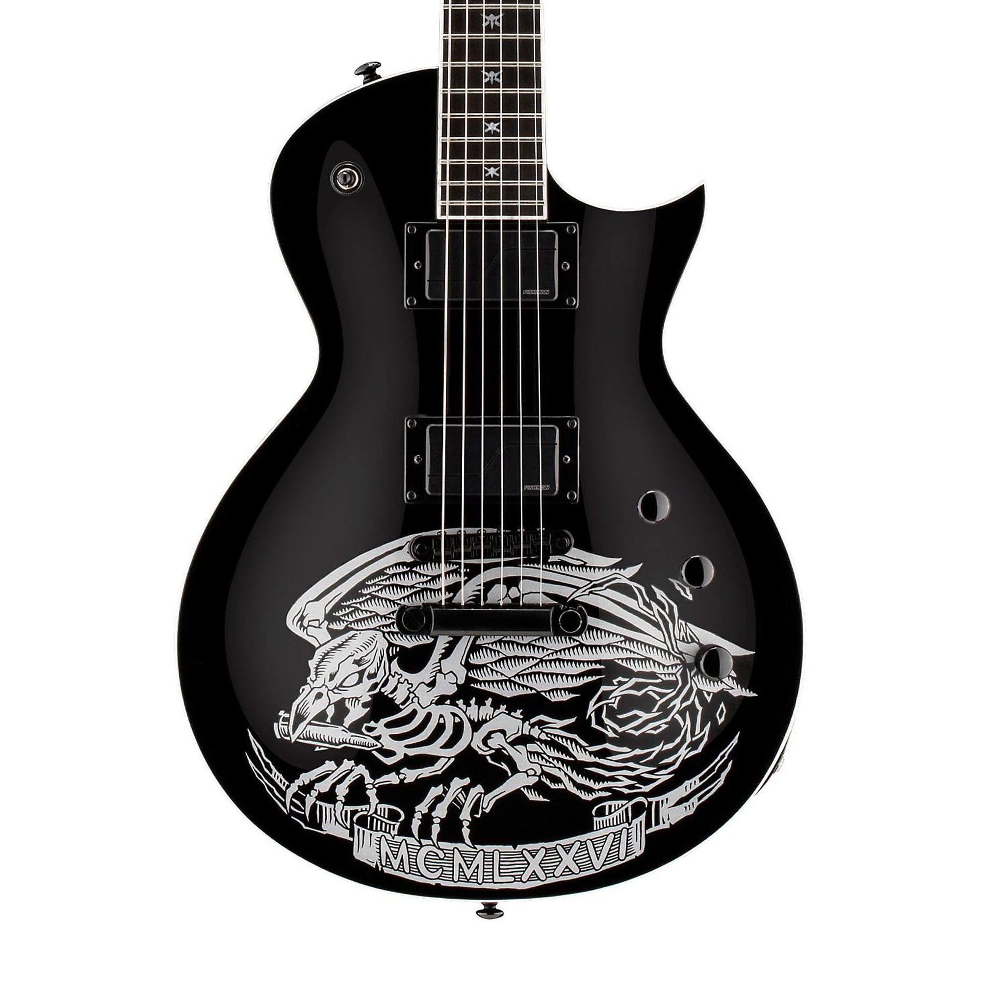 Image of ESP LTD Will Adler Warbird Signature Electric Guitar - Black with Graphic
