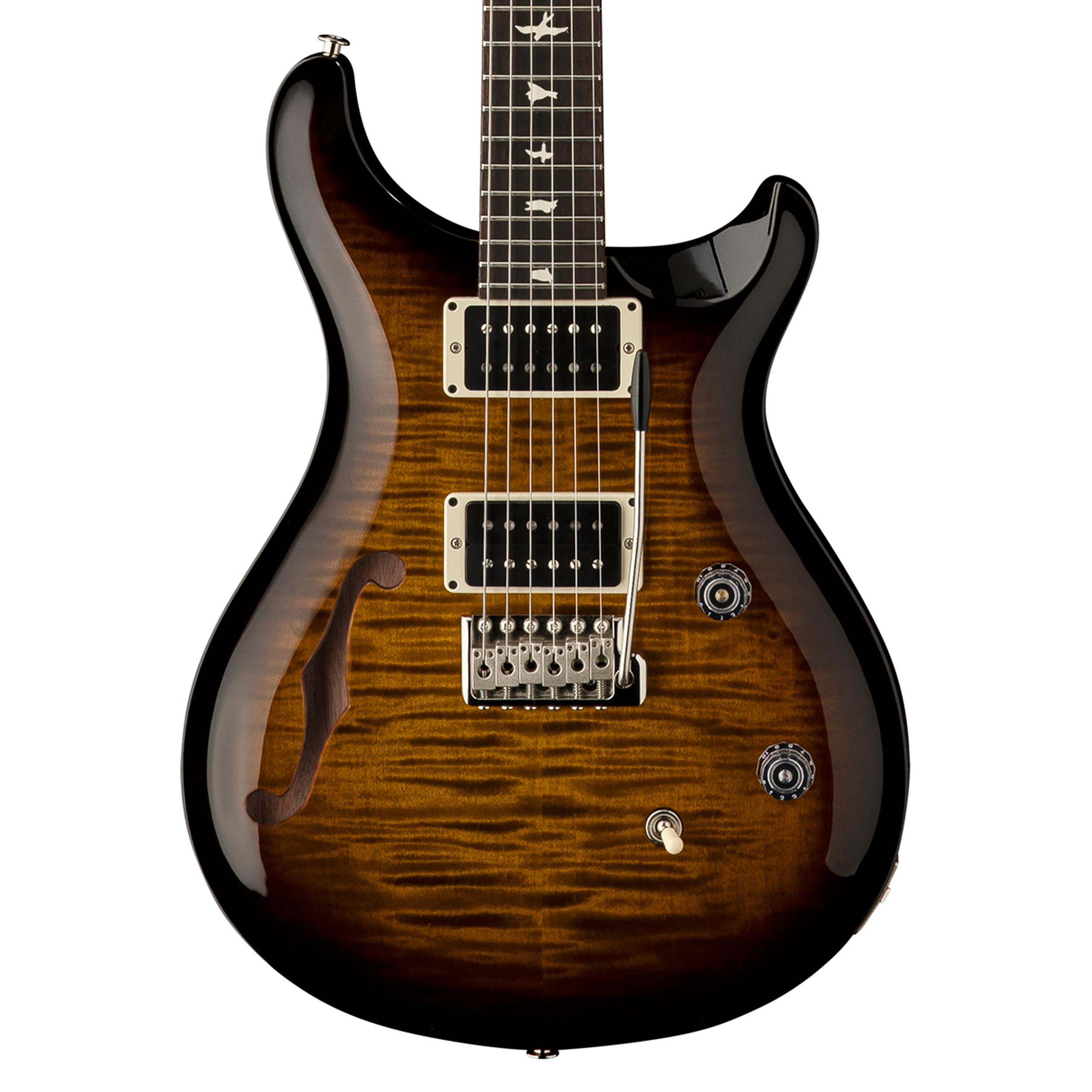 Image of PRS CE 24 Semi-Hollow Electric Guitar - Black Amber - Open Box