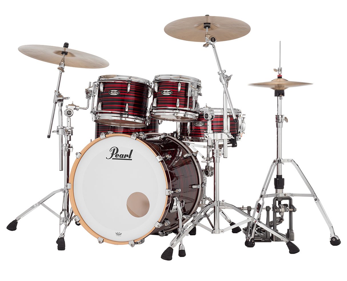 Image of Pearl Masters Maple 4-pc Shell Pack w/ 22" Kick - Red Oyster Swirl - Open Box