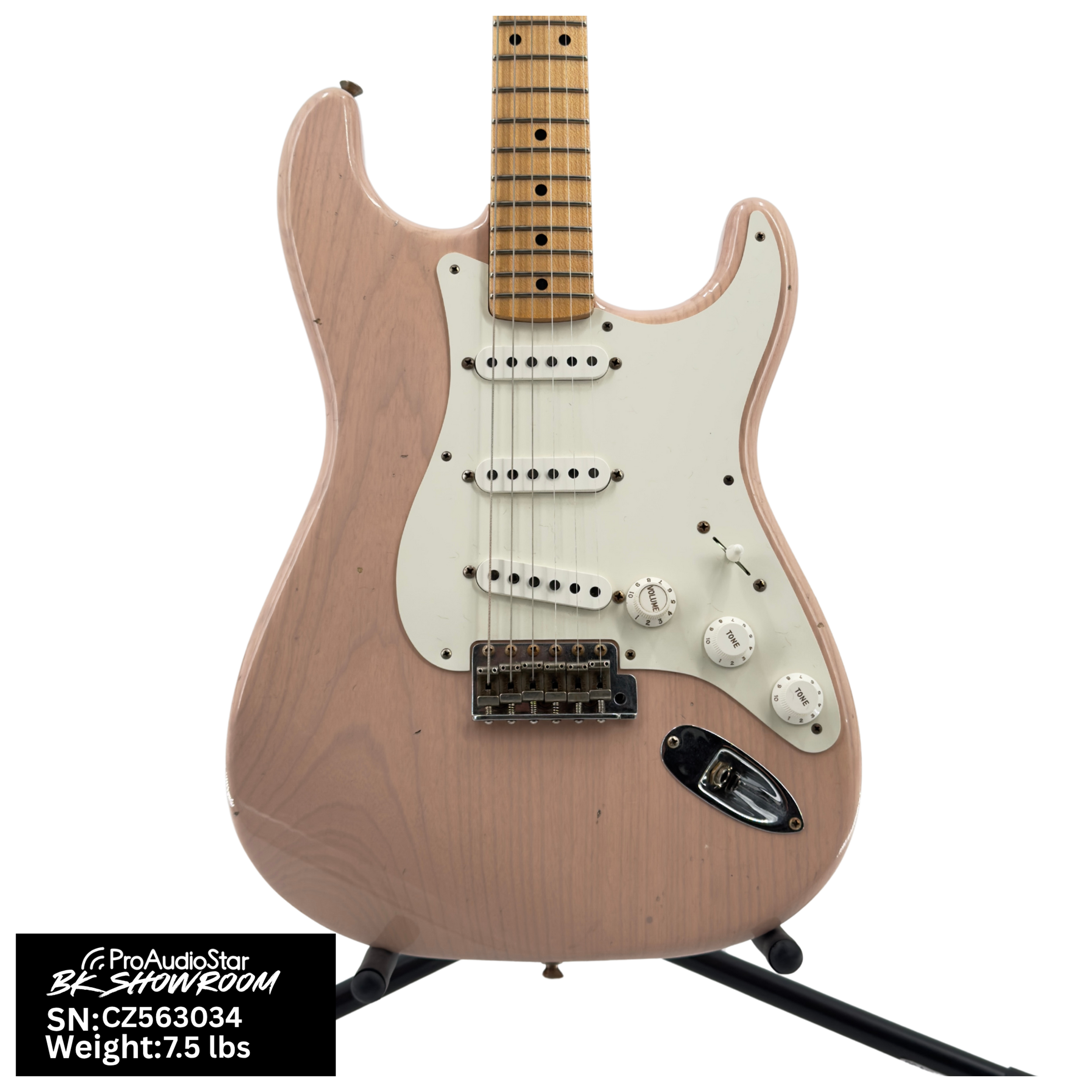 Image of Used Fender Custom Shop MVP 1956 Stratocaster Journeyman Relic - Trans Shell Pink
