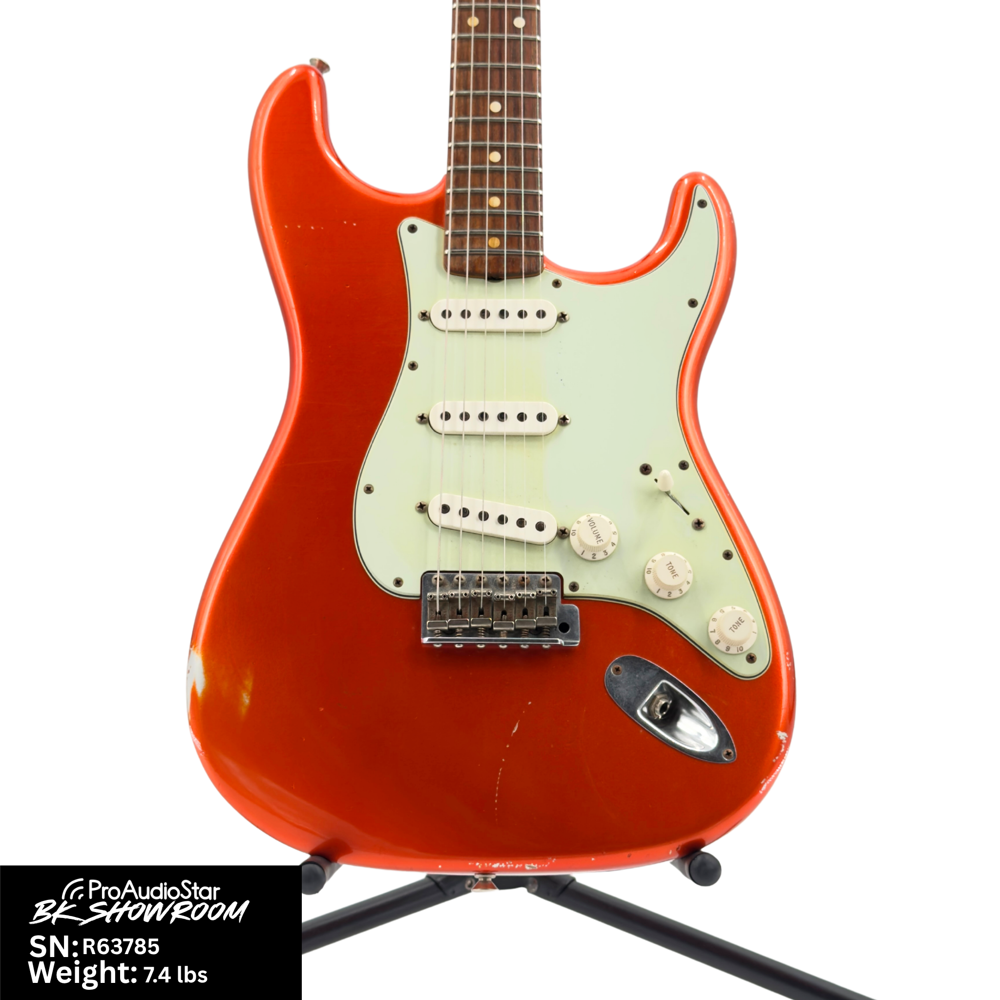 Image of Used Fender Custom Shop 1960 Stratocaster - Candy Tangerine w/Matching Headstock