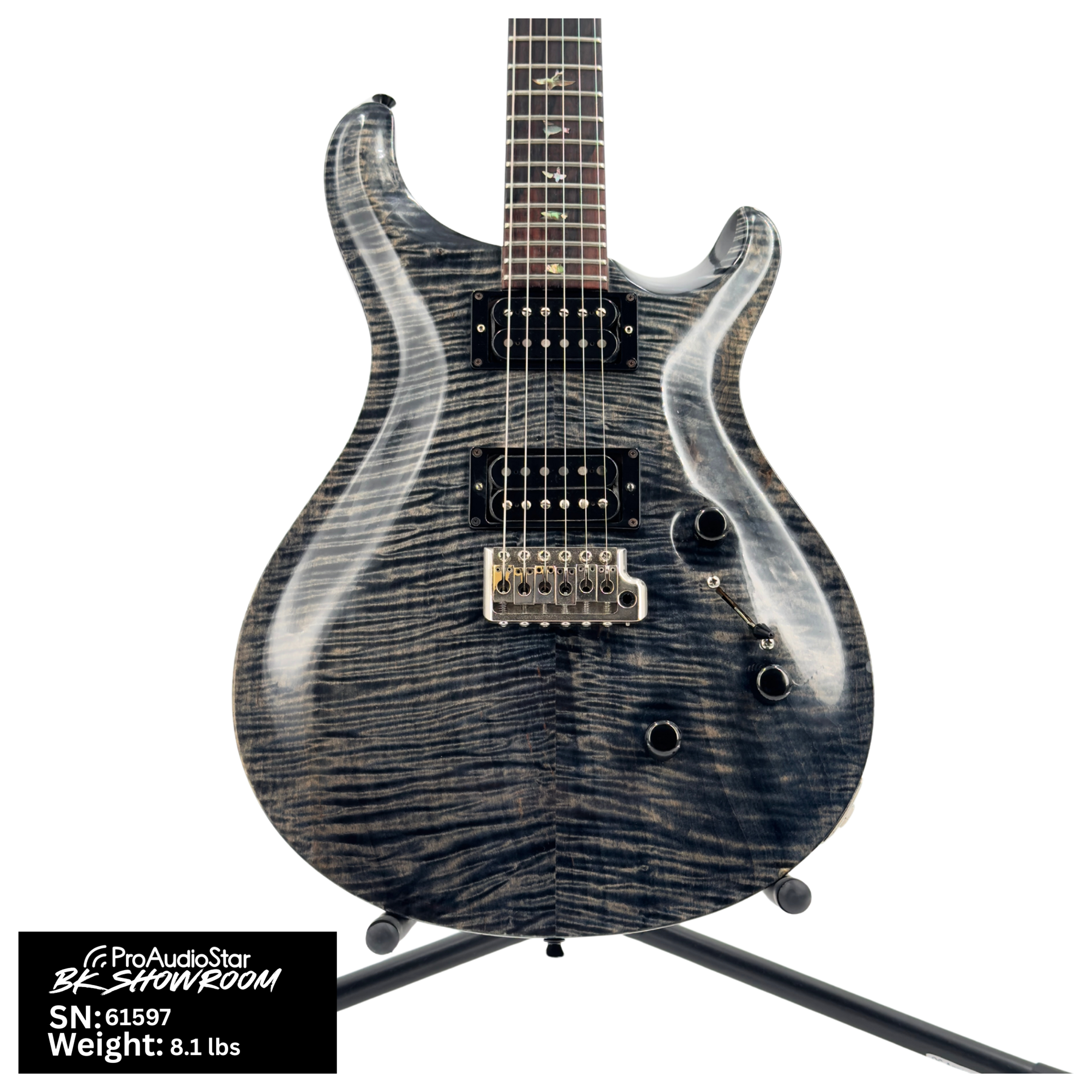 Image of Used PRS 1986 Custom 24 - Gray Black (Pre-Factory w/Mods)