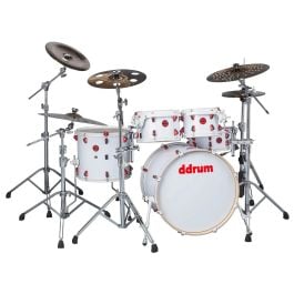 ddrum Hybrid 5 Player 5-pc Acoustic/Electric Drum Set - White Wrap - Open Box