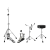 PDP 700 Series 4-Pc Hardware Pack - Single Pedal/Throne/Hi-Hat Stand/Snare Stand