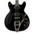 Hagstrom Tremar Viking Baritone DLX Semi-Hollow Electric Guitar - Black Gloss