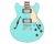 D'Angelico Premier Mini DC Semi-Hollow Guitar - Surf Green - Open Box