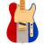 Fender Limited Edition Buck Owens Telecaster - Red/Silver/Blue Sparkle