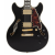 D'Angelico Excel Mini DC Double Cutaway Semi-Hollow Guitar -  Solid Black