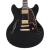D'Angelico Excel DC Semi-Hollow w/Stop-Bar Tailpiece - Solid Black - B-Stock