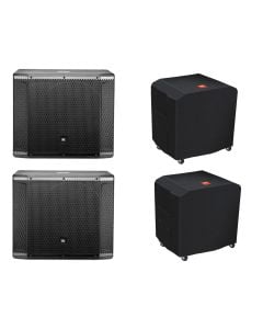 2x JBL SRX818SP + Deluxe Covers with Casters