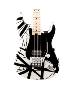 EVH Striped Series Electric Guitar - White w/ Black Stripes
