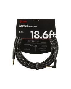 Fender Deluxe Series Instrument Cable Straight/Angle 18.6' - Black Tweed