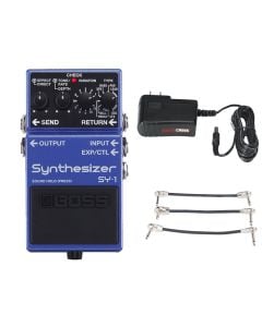 Boss SY-1 Synthesizer Pedal + Gator 9V Power Combo & 3 Patch Cables