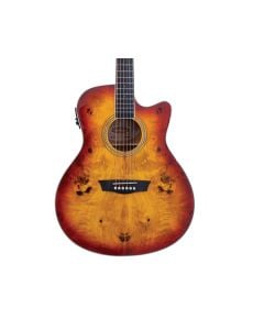 Washburn Deep Forest Burl ACE Cutaway A/E Guitar - Amber Fade Gloss