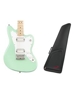 Squier Mini Jazzmaster HH - Surf Green + Fender FEMS-610 Mini Strat Gig Bag