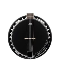 Ortega Guitars OBJE356-SBK-L Raven Series LH 6-String A/E Banjo - Black