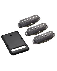 Fishman Fluence Single Width Pickups for Strat Set of 3 - Black + Rechargeable Battery Pack