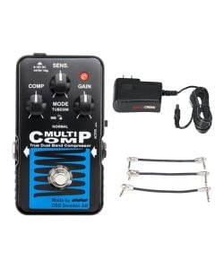 EBS New Blue Label MultiComp pedal + Gator 9V Power Combo & 3 Patch Cables