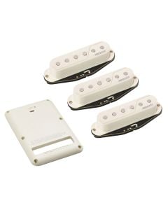 Fishman Fluence Single Width Pickups for Strat Set of 3 - White + Rechargeable Battery Pack