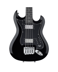Hagstrom H8II-BLK Retroscape H8-II 8 String Bass Guitar - Black Gloss
