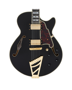 D'angelico Excel SS w/ Stairstep Tailpiece - Solid Black