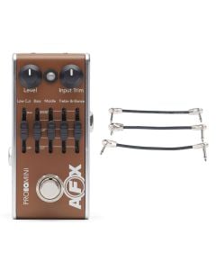 Fishman AFX Pro EQ Mini Acoustic Preamp & EQ Pedal + Gator Patch Cable 3 Pack