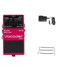 Boss VO1 Vocoder Pedal + Gator 9V Power Combo & 3 Patch Cables