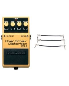Boss OS-2 Overdrive & Distortion + Gator Patch Cable 3 Pack