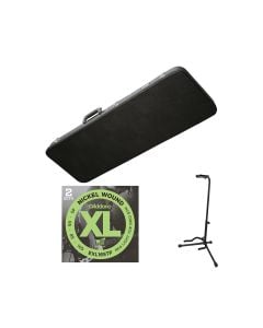 Gator Cases GWE-BASS Bass Case + Guitar Stand + D'addario EXL165TP (2-Pack)