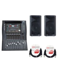 Peavey Aureus 28 Digital Mixer + Peavey Aquarius AQ 12 12" Speakers + Cables
