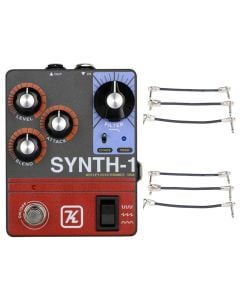 Keeley Synth-1 Reverse Attack Fuzz Wave Generator + 2x Gator Patch Cable 3 Pack