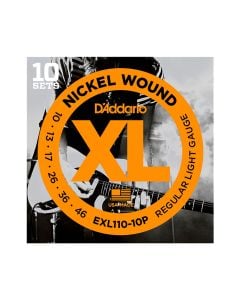 D'Addario EXL110 Regular Light Nickel Wound Electric Guitar Strings - 10-Pack