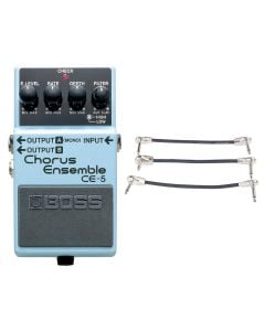 Boss CE-5 Stereo Chorus Ensemble Pedal + Gator Patch Cable 3 Pack