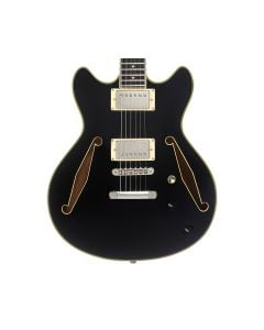 D'Angelico Excel Mini DC Tour Electric Guitar - Solid Black