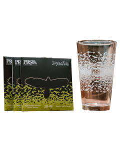 PRS String Bundle w/Signature Strings 10-46 (3 Sets), Pint Glass & Bird Swarm 