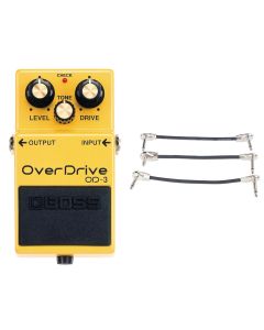 Boss OD-3 OverDrive Pedal + Gator Patch Cable 3 Pack