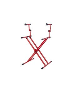 Gator Frameworks GFW-KEY-5100XRED 2 Tier X Style Keyboard Stand Red
