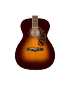 Fender PO-220E Orchestra Acoustic Guitar w/ Case - 3-Tone Vintage Sunburst