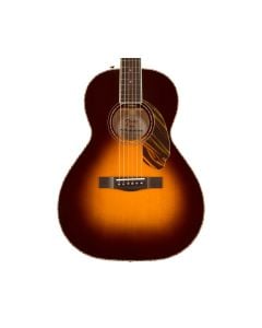 Fender PS-220E Parlor Acoustic Guitar w/ Case - 3-Tone Vintage Sunburst