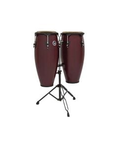 Latin Percussion City Series 10" and 11" Conga Set w/Double Stand - Dark Wood