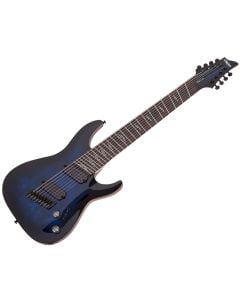 Schecter Omen Elite-8 8-String Multiscale Guitar - See-Thru Blue Burst