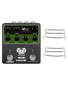 NUX NDD-7 Echo Pedal + 2x Gator Patch Cable 3 Pack