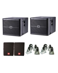 2x JBL VRX918SP + Covers + Casters