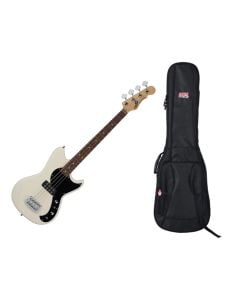 G&L Tribute Series Fallout Bass Guitar - Olympic White + Gator Gig Bag
