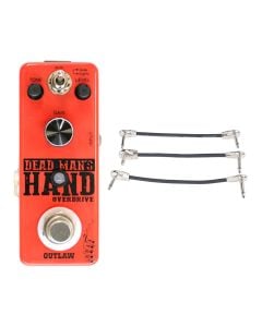 Outlaw Effects Dead Mans Hand 2-Mode Overdrive Pedal + Gator Patch Cable 3 Pack
