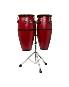 Latin Percussion 10"/11" Discovery II Conga Set w/ Aluminum Stand - Red
