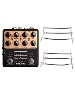 NUX Amp Academy Amp Modeler/IR Pedal + 2x Gator Patch Cable 3 Pack