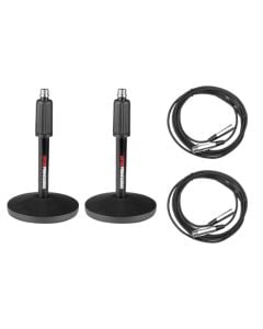 Gator Frameworks GFW-MIC-DESKTOP-2PK Desktop Mic Stand 2-Pack with XLR Cables