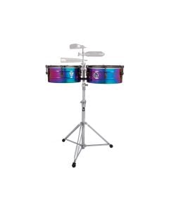 Latin Percussion Tony Succar Signature Timbales - Rainbow Chrome/Black Nickel